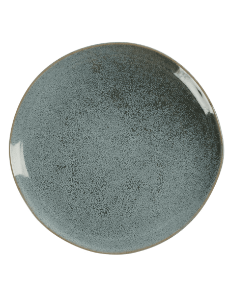 Assiette plate en grès aspect texturé