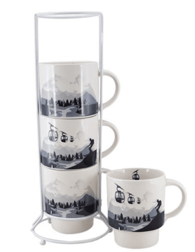 Set 4 MUGS colonne déco Montagne "Avalanche"