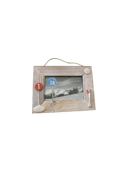 Cadre horizontal photo10 x 15 bois cérusé blanc déco MONTAGNE