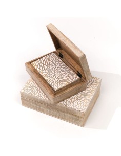 Lot de 3 boites en bois MANGO WOOD