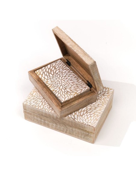 Lot de 3 boites en bois MANGO WOOD