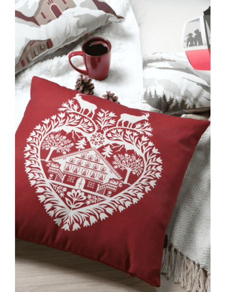 Coussin EVEREST rouge 50 X 50 CM