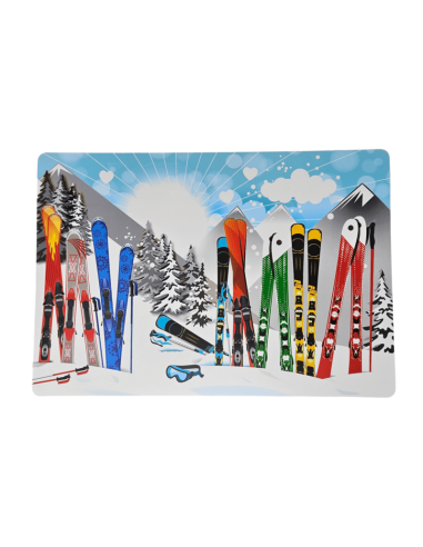 Set de table MONTAGNE LES SKIS 42 x 29 cm