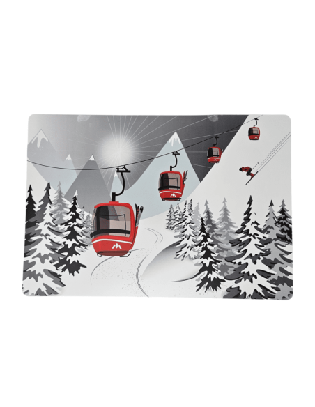 Set de table déco montagne TELECABINE rouge 42 x 29 cm