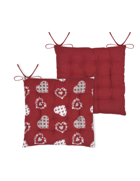 Galette de chaise ORNON rouge 40 x 40 cm