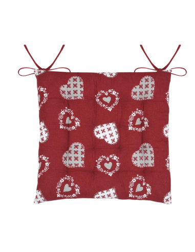 Galette de chaise ORNON rouge 40 x 40 cm