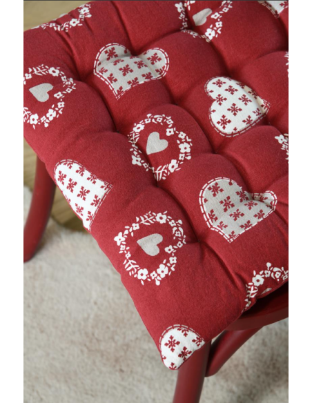 Galette de chaise ORNON rouge 40 x 40 cm