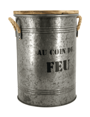 copy of Tabouret réserve à pellets métal et...