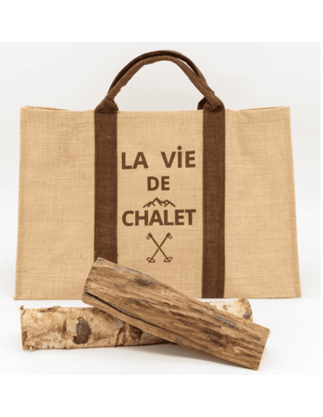 copy of Sac à bûches jute  décor CERF 60 X 40 X 30 CM