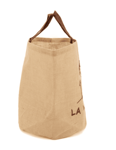 Sac à bûches  Jute naturel " LA VIE DE CHALET "