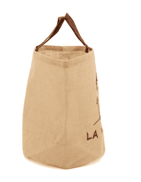 Sac à bûches  Jute naturel " LA VIE DE CHALET "