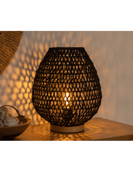 Lampe à poser ajouré noir H35.5 cm