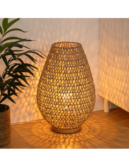 Lampe à poser ajouré naturel H55 cm