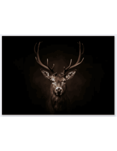 Tableau CERF en tissus velours 80 x 120 cm 2