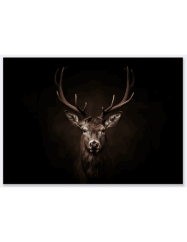 Tableau CERF en tissus velours 80 x 120 cm