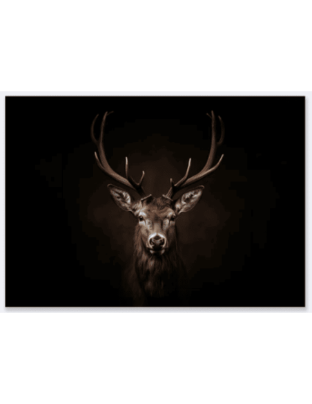Tableau CERF en tissus velours 80 x 120 cm
