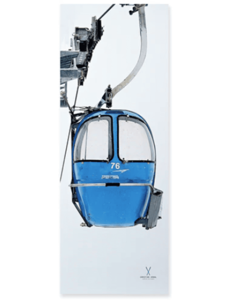 Tableau TELECABINE Bleu en velours 40 x 120