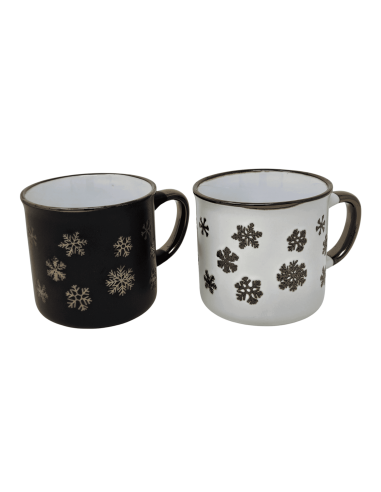 Set de 2 Mugs FLOCONS en grès