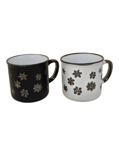 Set de 2 Mugs FLOCONS en grès