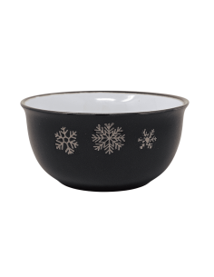 BOL noir FLOCONS cuivré en grès