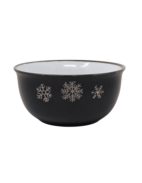 BOL noir FLOCONS cuivré en grès