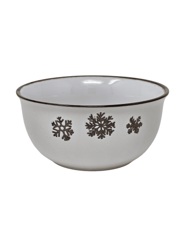 BOL blanc FLOCONS cuivré en grès