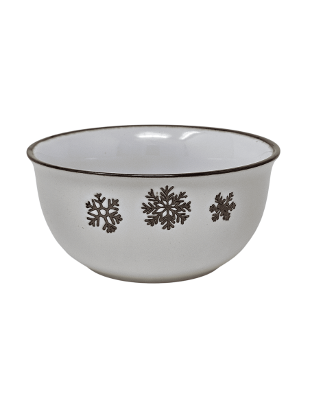 BOL blanc FLOCONS cuivré en grès