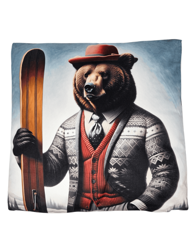 copy of Coussin déhoussable OURS SKIEUR 45 x 45 cm