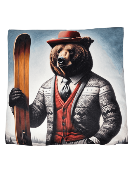 copy of Coussin déhoussable OURS SKIEUR 45 x 45 cm