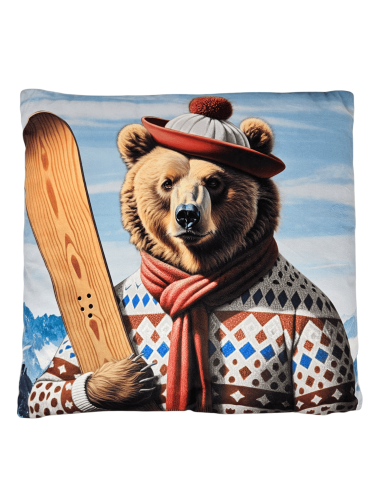 copy of Coussin déhoussable OURS SKIEUR 45 x 45 cm