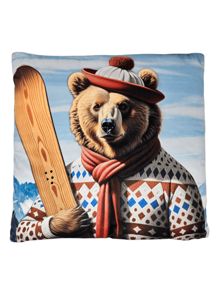copy of Coussin déhoussable OURS SKIEUR 45 x 45 cm