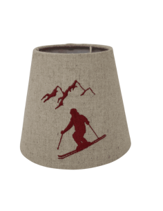 copy of Abat-jour écru CHALET en montagnes brodé rouge