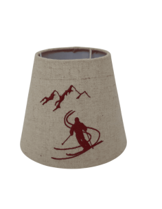 copy of Abat-jour écru CHALET en montagnes brodé rouge