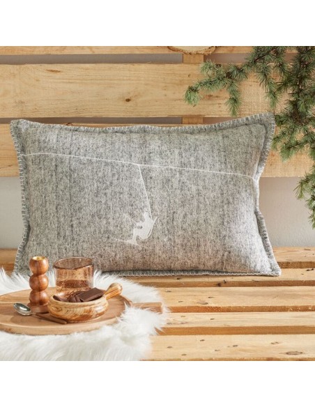 Coussin velours SKIEUR HORS PISTE 40 X 60 CM