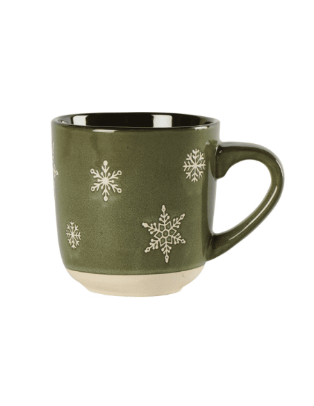 Mug vert motifs FLOCONS