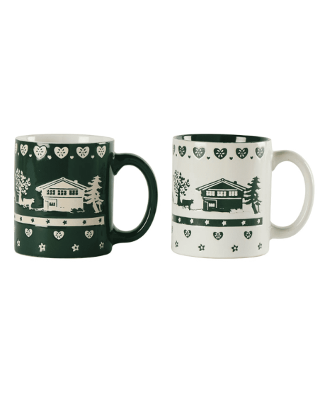 copy of Set de 2 Mugs décor CHALET POYA blanc/rouge