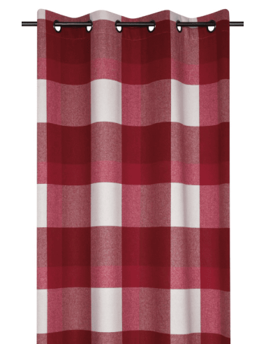 Rideau SOLLIERES à rayure rouge 135 x 260 cm