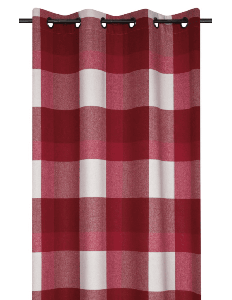 Rideau SOLLIERES à rayure rouge 135 x 260 cm