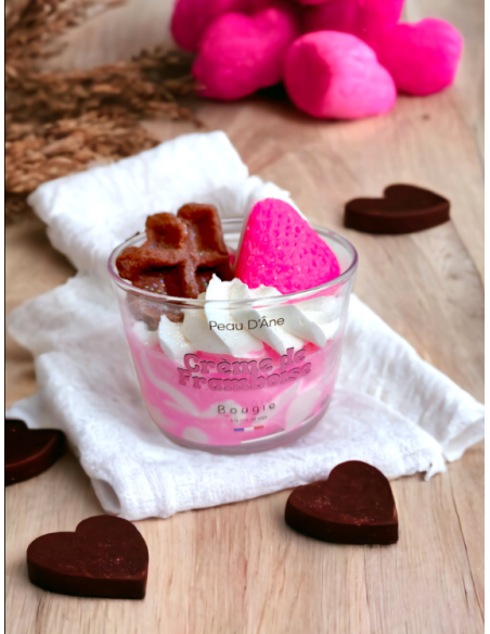 BOUGIE verrine parfum crème de framboise 125g
