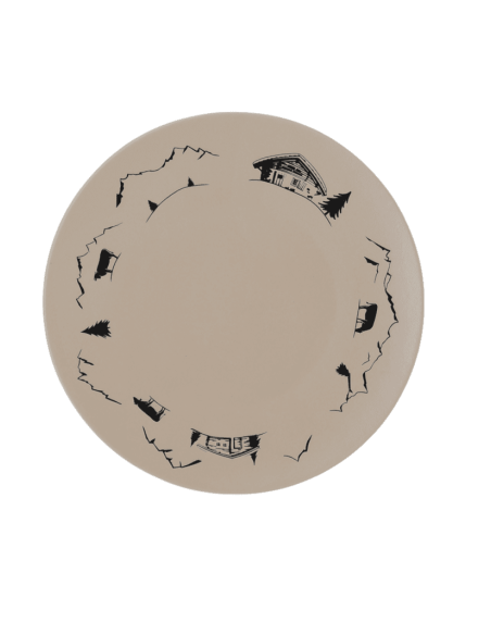 Assiette plate liserait déco Montagne 27 cm