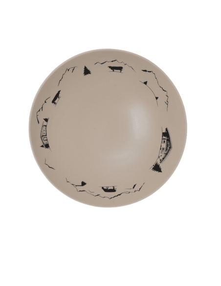 Assiette creuse liserait déco MONTAGNE 21,50 cm