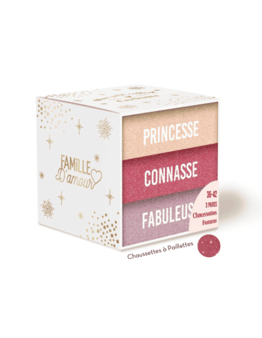 Coffret trio chaussettes paillettes PRINCESSE
