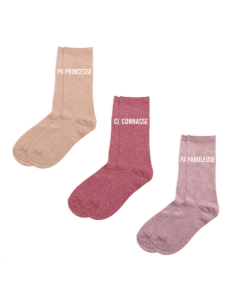 Coffret trio chaussettes paillettes PRINCESSE 2