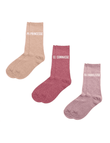 Coffret trio chaussettes paillettes PRINCESSE