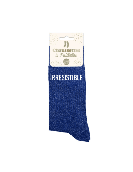 Chaussettes paillette femme IRRESISTIBLE BLEU