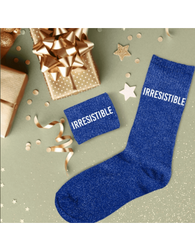 Chaussettes paillette femme IRRESISTIBLE BLEU
