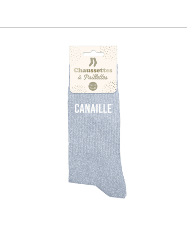 Chaussettes à paillettes femme CANAILLE gris
