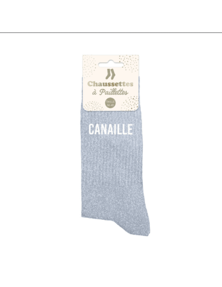 Chaussettes à paillettes femme CANAILLE gris