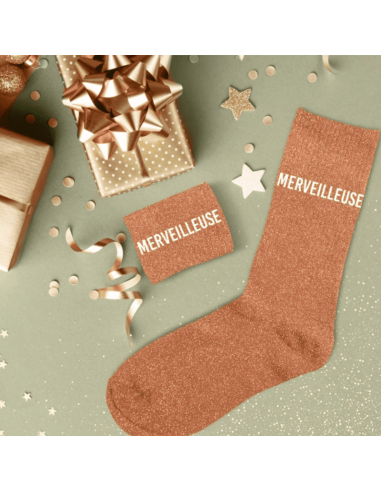 Chaussettes femme à paillettes MERVEILLEUSE