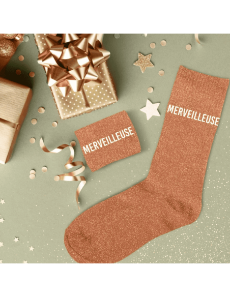 Chaussettes femme à paillettes MERVEILLEUSE